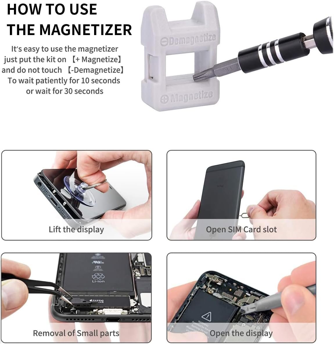 Kit de destornilladores de precisión 122 en 1, juegos de destornilladores para laptop con 101 brocas magnéticas, accesorios de computadora, kit de herramientas electrónicas compatible con - Imagen 4
