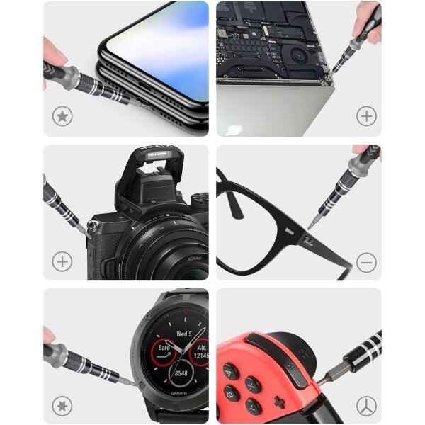 Kit de destornilladores de precisión 122 en 1, juegos de destornilladores para laptop con 101 brocas magnéticas, accesorios de computadora, kit de herramientas electrónicas compatible con - Imagen 5