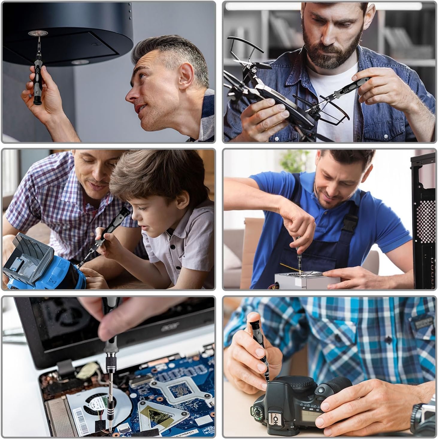 Kit de destornilladores de precisión 122 en 1, juegos de destornilladores para laptop con 101 brocas magnéticas, accesorios de computadora, kit de herramientas electrónicas compatible con - Imagen 6