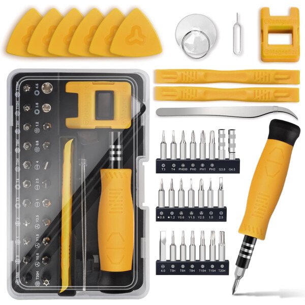 Kit de destornilladores de precisión 122 en 1, juegos de destornilladores para laptop con 101 brocas magnéticas, accesorios de computadora, kit de herramientas electrónicas compatible con - Imagen 8