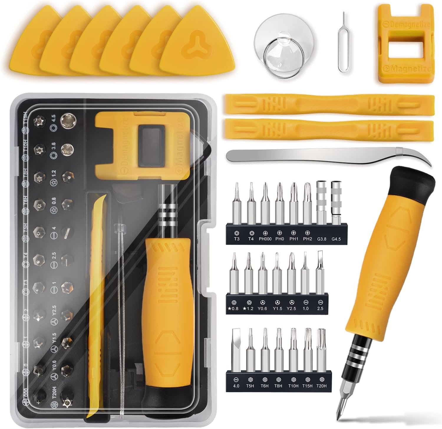 Kit de destornilladores de precisión 122 en 1, juegos de destornilladores para laptop con 101 brocas magnéticas, accesorios de computadora, kit de herramientas electrónicas compatible con - Imagen 8