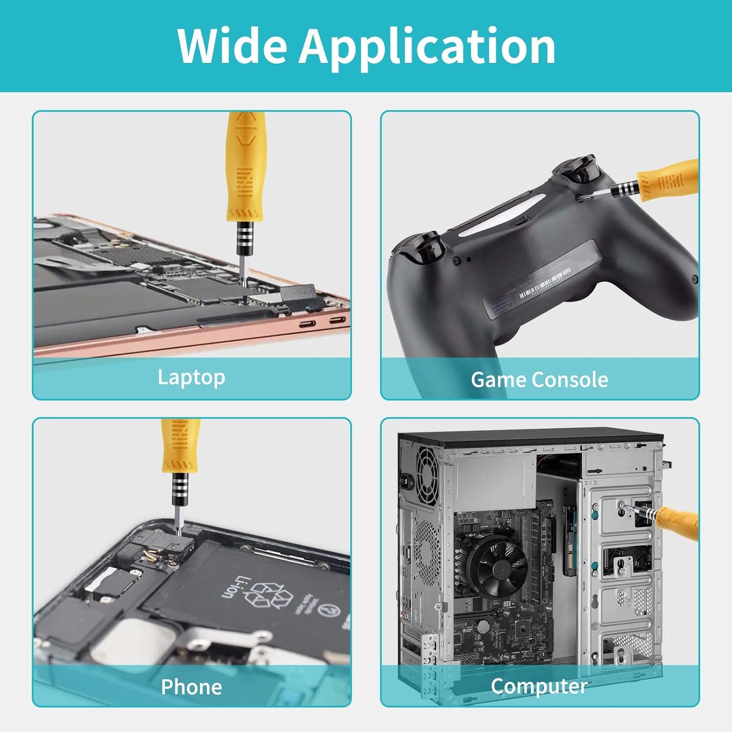 Kit de destornilladores de precisión 122 en 1, juegos de destornilladores para laptop con 101 brocas magnéticas, accesorios de computadora, kit de herramientas electrónicas compatible con - Imagen 11