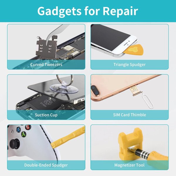 Kit de destornilladores de precisión 122 en 1, juegos de destornilladores para laptop con 101 brocas magnéticas, accesorios de computadora, kit de herramientas electrónicas compatible con - Imagen 12