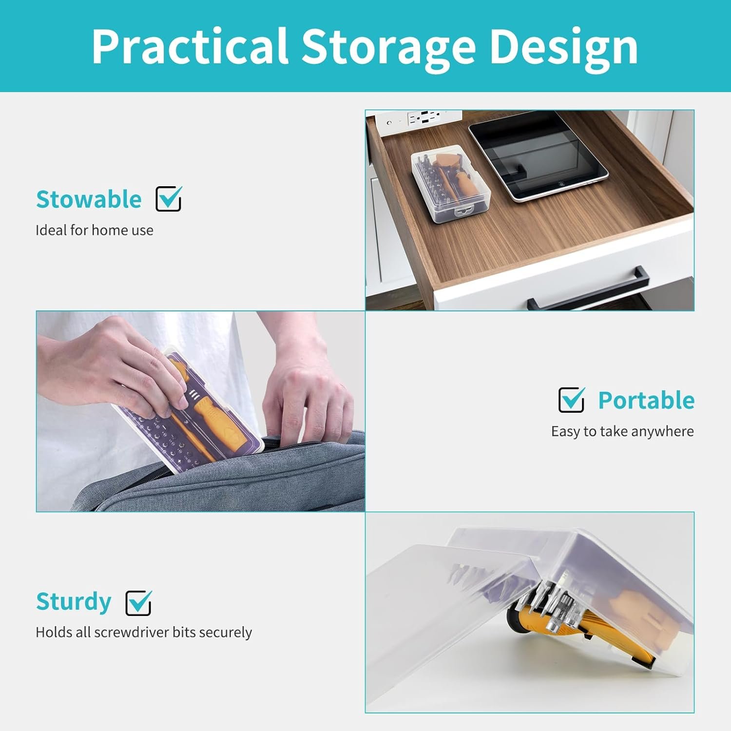 Kit de destornilladores de precisión 122 en 1, juegos de destornilladores para laptop con 101 brocas magnéticas, accesorios de computadora, kit de herramientas electrónicas compatible con - Imagen 14