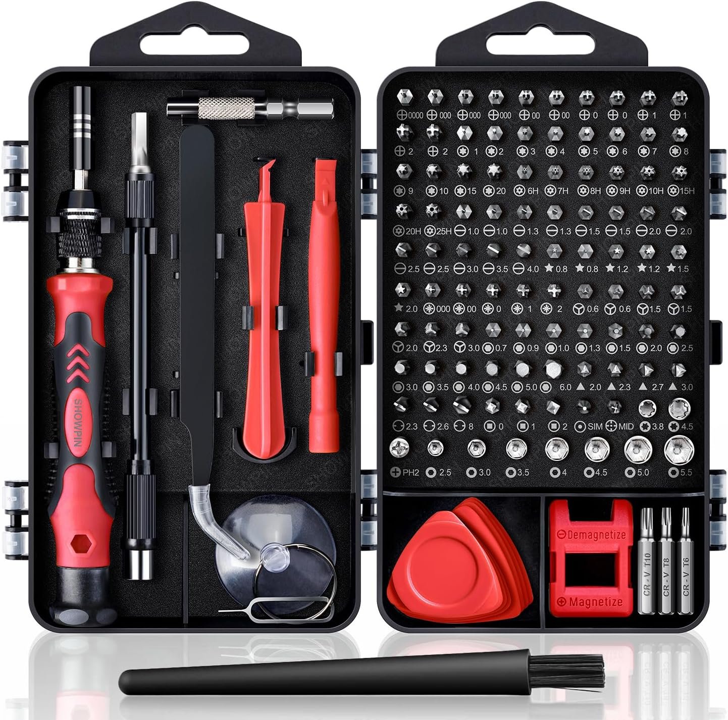 Kit de destornilladores de precisión 122 en 1, juegos de destornilladores para laptop con 101 brocas magnéticas, accesorios de computadora, kit de herramientas electrónicas compatible con - Imagen 15