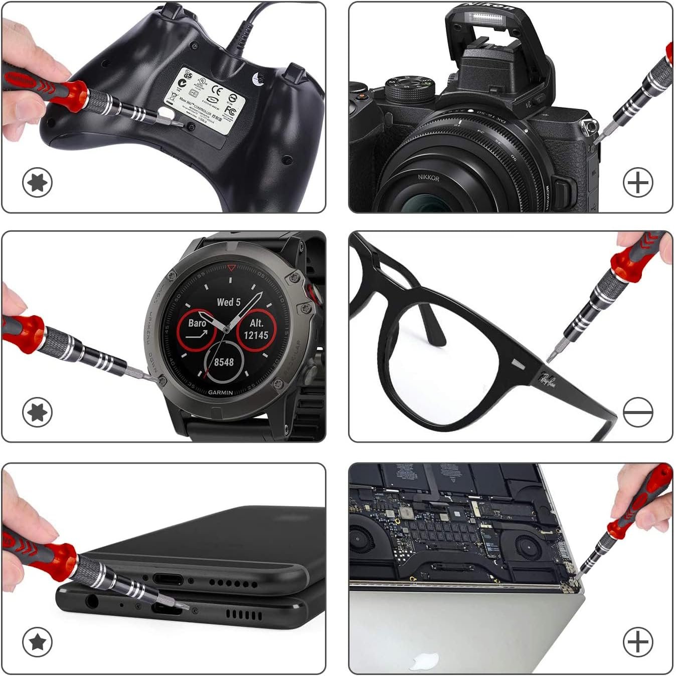 Kit de destornilladores de precisión 122 en 1, juegos de destornilladores para laptop con 101 brocas magnéticas, accesorios de computadora, kit de herramientas electrónicas compatible con - Imagen 18