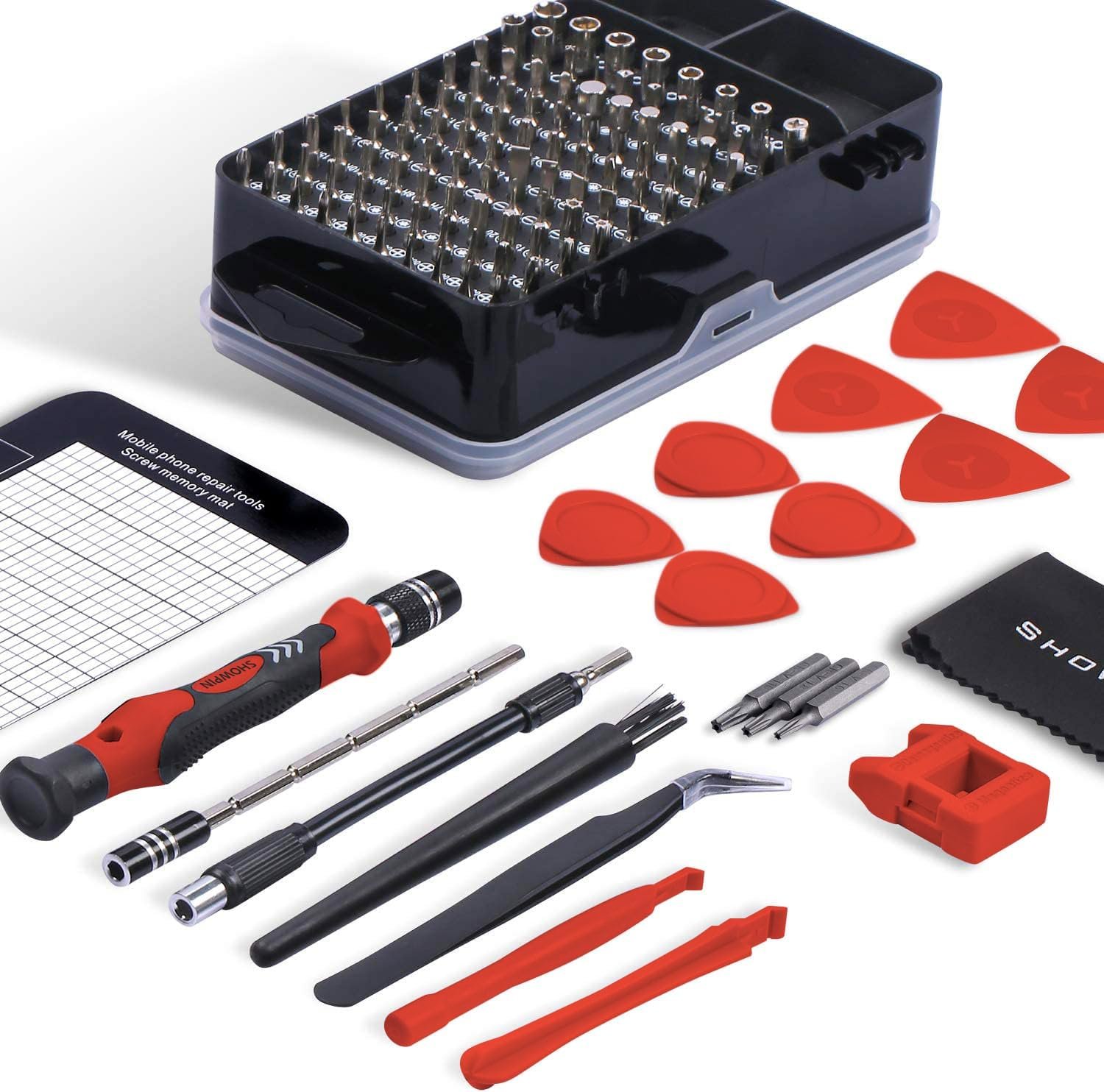 Kit de destornilladores de precisión 122 en 1, juegos de destornilladores para laptop con 101 brocas magnéticas, accesorios de computadora, kit de herramientas electrónicas compatible con - Imagen 20