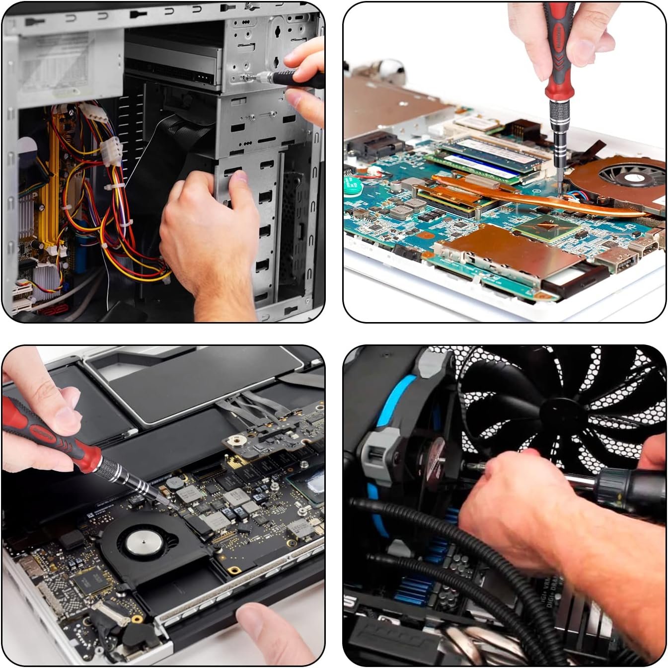 Kit de destornilladores de precisión 122 en 1, juegos de destornilladores para laptop con 101 brocas magnéticas, accesorios de computadora, kit de herramientas electrónicas compatible con - Imagen 22