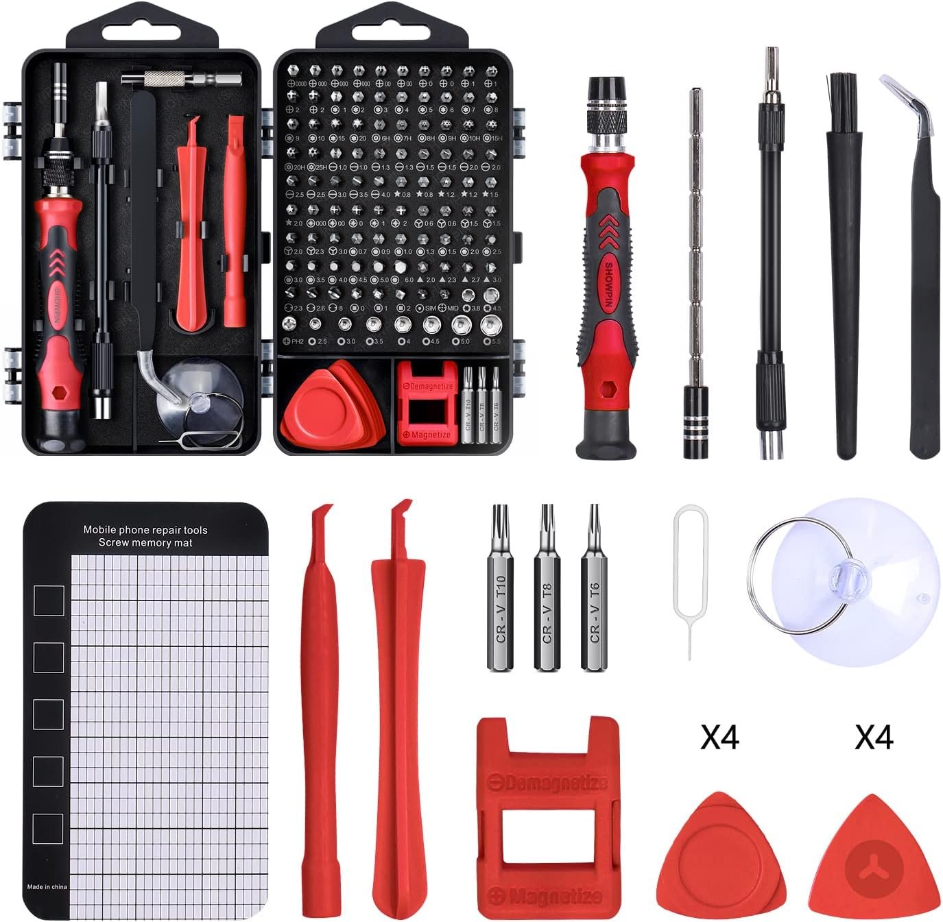 Kit de destornilladores de precisión 122 en 1, juegos de destornilladores para laptop con 101 brocas magnéticas, accesorios de computadora, kit de herramientas electrónicas compatible con - Imagen 23