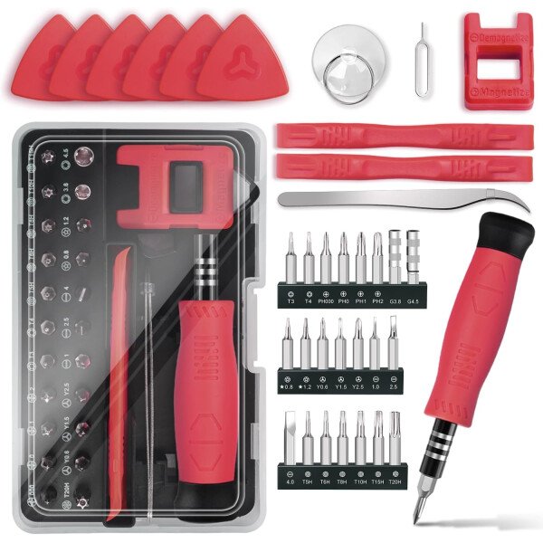 Kit de destornilladores de precisión 122 en 1, juegos de destornilladores para laptop con 101 brocas magnéticas, accesorios de computadora, kit de herramientas electrónicas compatible con - Imagen 24