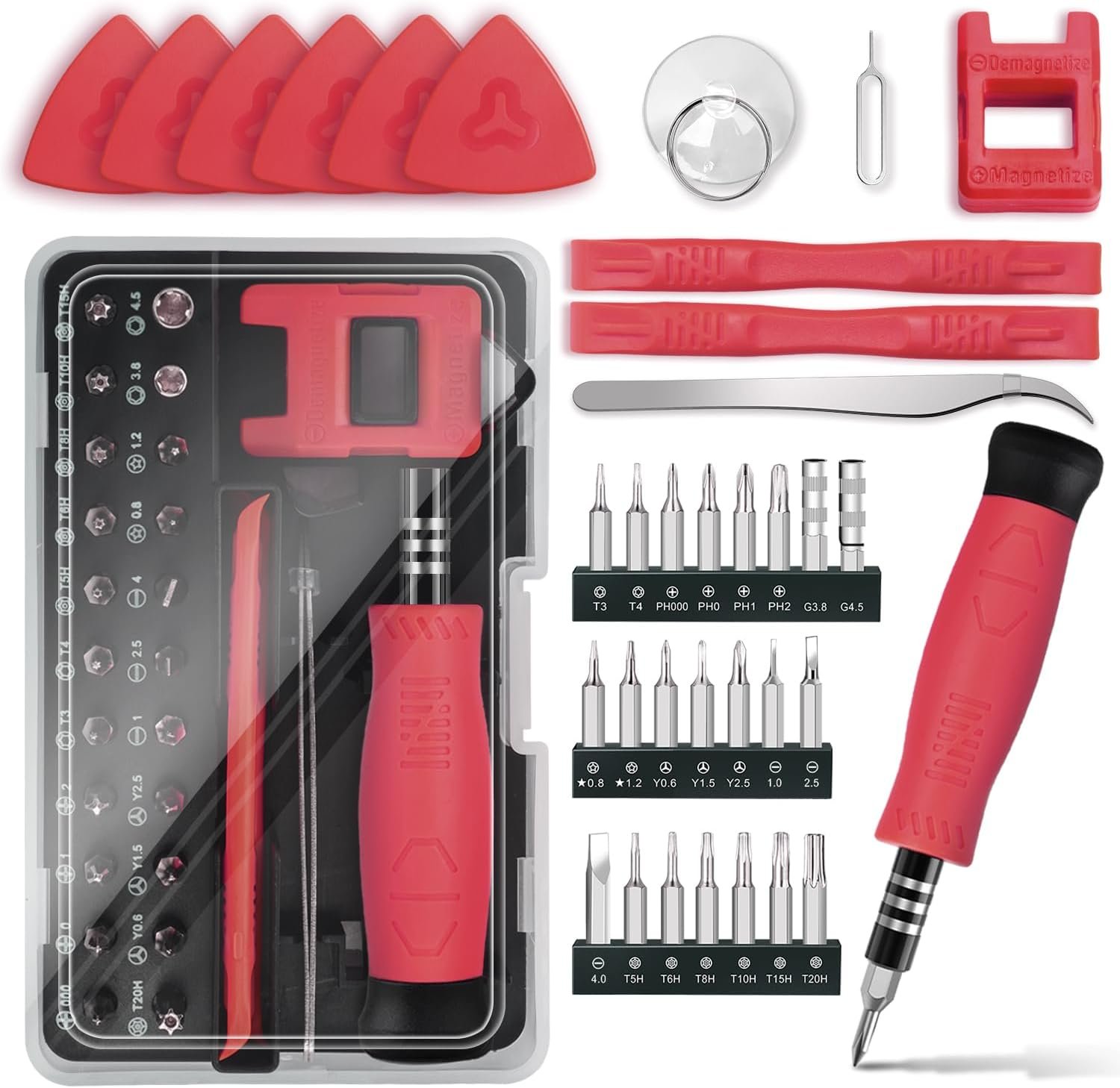 Kit de destornilladores de precisión 122 en 1, juegos de destornilladores para laptop con 101 brocas magnéticas, accesorios de computadora, kit de herramientas electrónicas compatible con - Imagen 24