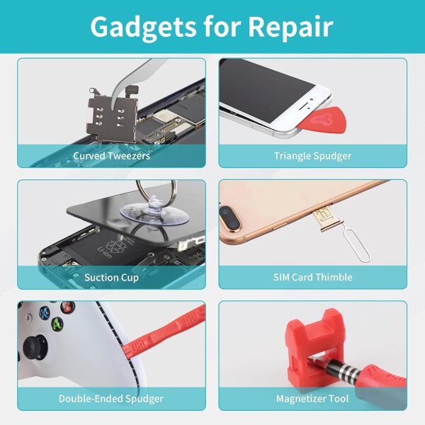 Kit de destornilladores de precisión 122 en 1, juegos de destornilladores para laptop con 101 brocas magnéticas, accesorios de computadora, kit de herramientas electrónicas compatible con - Imagen 27