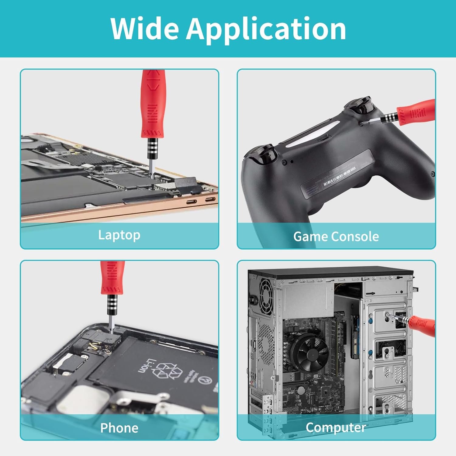 Kit de destornilladores de precisión 122 en 1, juegos de destornilladores para laptop con 101 brocas magnéticas, accesorios de computadora, kit de herramientas electrónicas compatible con - Imagen 28