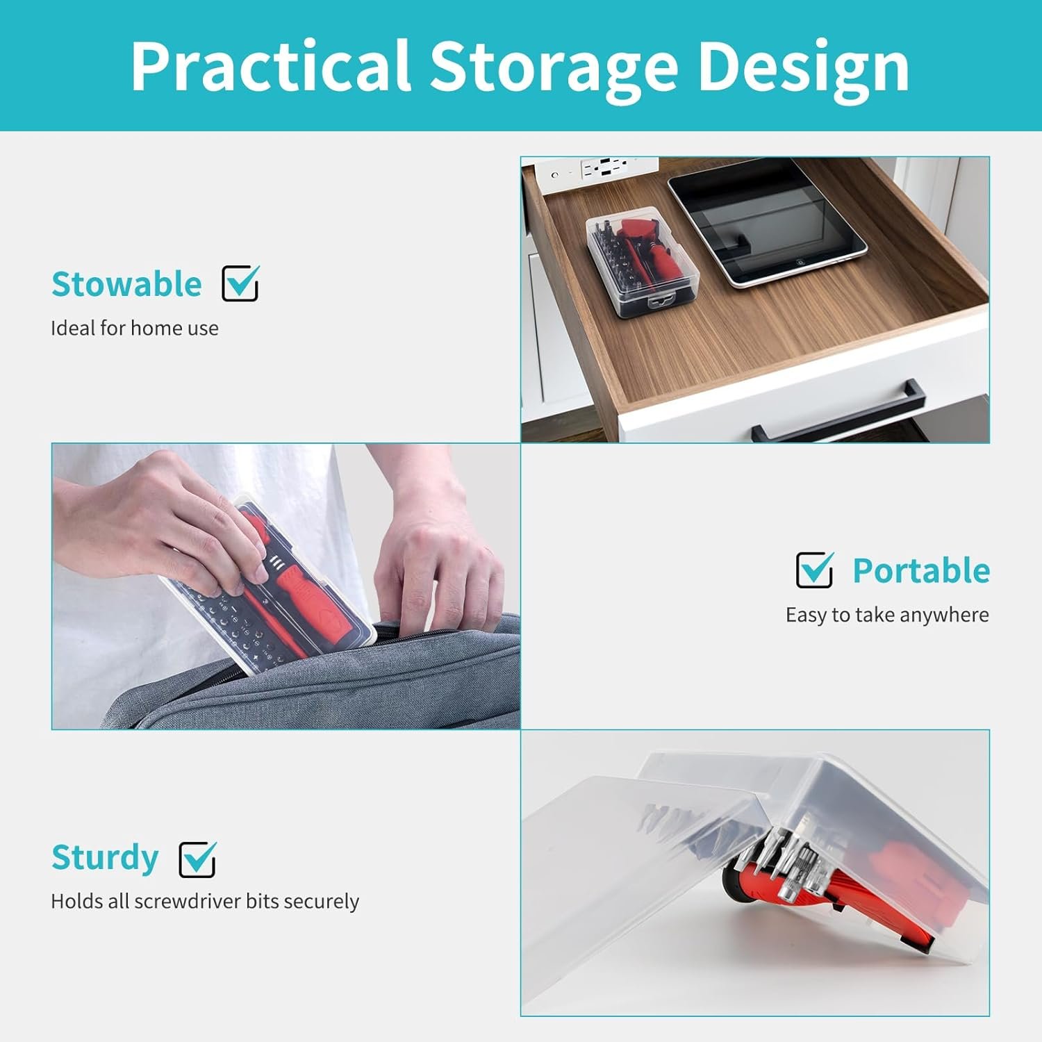 Kit de destornilladores de precisión 122 en 1, juegos de destornilladores para laptop con 101 brocas magnéticas, accesorios de computadora, kit de herramientas electrónicas compatible con - Imagen 30