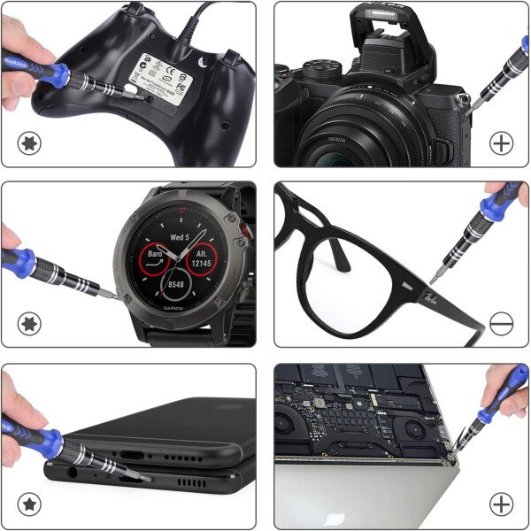 Kit de destornilladores de precisión 122 en 1, juegos de destornilladores para laptop con 101 brocas magnéticas, accesorios de computadora, kit de herramientas electrónicas compatible con - Imagen 33