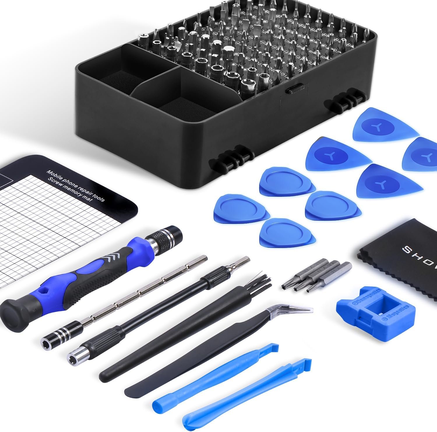 Kit de destornilladores de precisión 122 en 1, juegos de destornilladores para laptop con 101 brocas magnéticas, accesorios de computadora, kit de herramientas electrónicas compatible con - Imagen 36