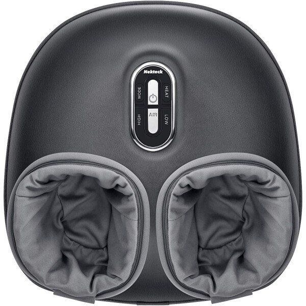Nekteck - Masajeador de pies Shiatsu con calor relajante, terapia de amasamiento profundo, compresión de aire, alivia el dolor de pies y mejora la circulación de la sangre, para casa/oficina (gris)