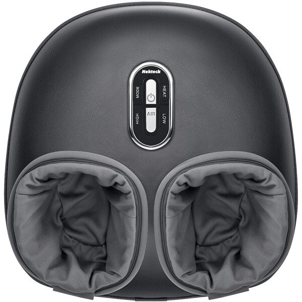Nekteck - Masajeador de pies Shiatsu con calor relajante, terapia de amasamiento profundo, compresión de aire, alivia el dolor de pies y mejora la circulación de la sangre, para casa/oficina (gris) - Imagen 10