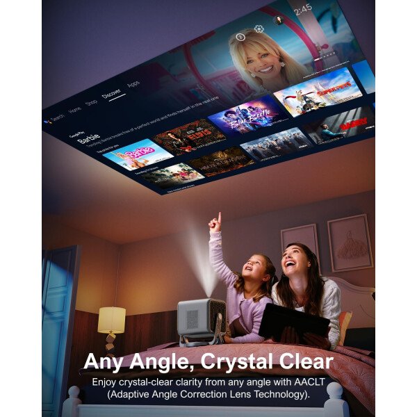 ULTIMEA Proyector inteligente con Android TV 11.0 y Netflix, 4K con WiFi y Bluetooth 5.3, proyector a prueba de polvo de cine en casa con audio Dolby, soporte de cardán, 600 ANSI HDR+HLG, Nova C40 - Imagen 3