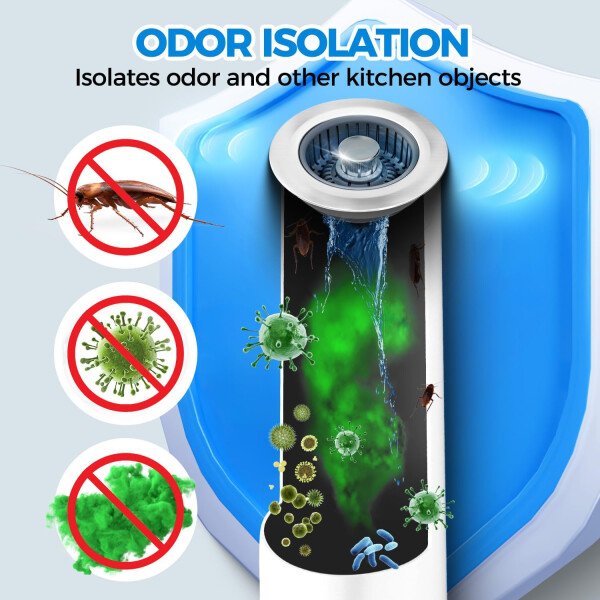Colador de drenaje y tapón de fregadero de cocina 3 en 1 mejorado, piezas de instalación de enchufe de drenaje de cocina de acero inoxidable y fregadero con cesta antiobstrucción, se ajusta al - Imagen 39