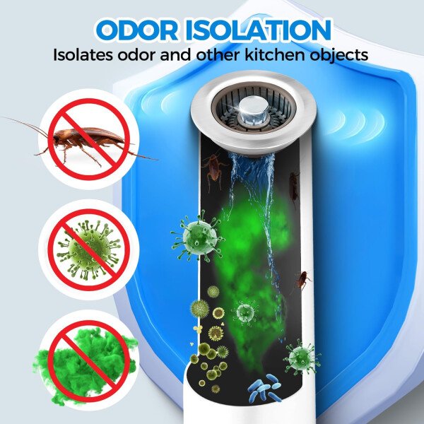 Colador de drenaje y tapón de fregadero de cocina 3 en 1 mejorado, piezas de instalación de enchufe de drenaje de cocina de acero inoxidable y fregadero con cesta antiobstrucción, se ajusta al - Imagen 48