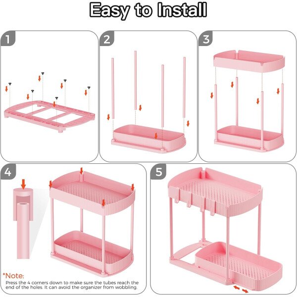Paquete de 2 organizadores de almacenamiento extraíbles multiusos, organizadores para debajo del fregadero y almacenamiento para baño y cocina, organizadores y almacenamiento debajo del - Imagen 14