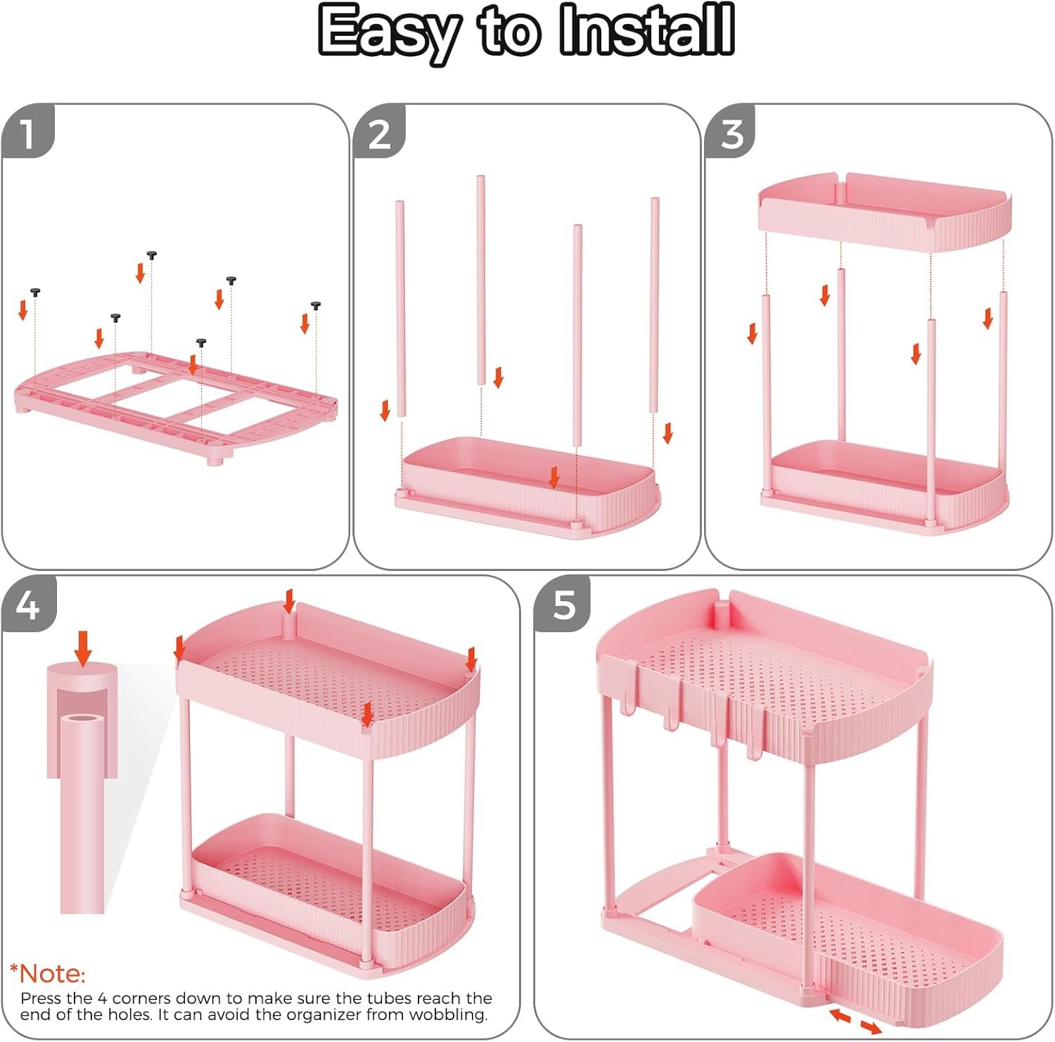 Paquete de 2 organizadores de almacenamiento extraíbles multiusos, organizadores para debajo del fregadero y almacenamiento para baño y cocina, organizadores y almacenamiento debajo del - Imagen 14