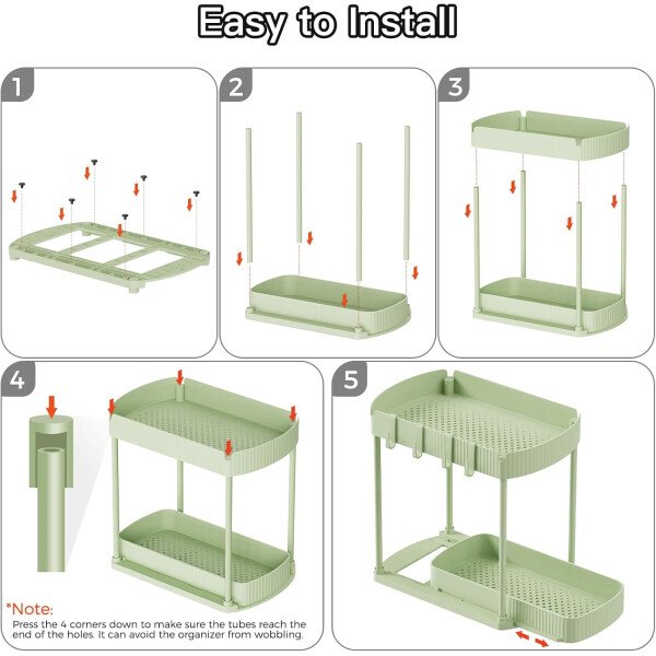 Paquete de 2 organizadores de almacenamiento extraíbles multiusos, organizadores para debajo del fregadero y almacenamiento para baño y cocina, organizadores y almacenamiento debajo del - Imagen 29