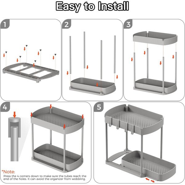 Paquete de 2 organizadores de almacenamiento extraíbles multiusos, organizadores para debajo del fregadero y almacenamiento para baño y cocina, organizadores y almacenamiento debajo del - Imagen 39