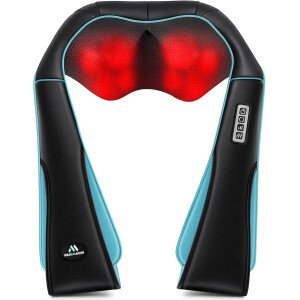 Masajeador de hombros con calor para cuello y espalda, eléctrico, masaje para cuello, espalda, hombro, cintura, pie, masaje completo Shiatsu, regalo de relajación para él, ella, amigo, padre, mamá