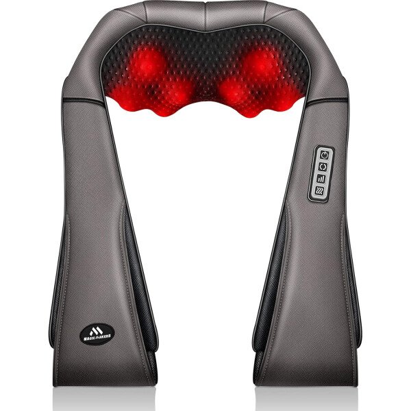 Masajeador de hombros con calor para cuello y espalda, eléctrico, masaje para cuello, espalda, hombro, cintura, pie, masaje completo Shiatsu, regalo de relajación para él, ella, amigo, padre, mamá - Imagen 10