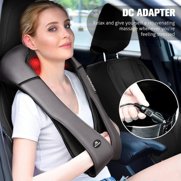 Masajeador de hombros con calor para cuello y espalda, eléctrico, masaje para cuello, espalda, hombro, cintura, pie, masaje completo Shiatsu, regalo de relajación para él, ella, amigo, padre, mamá - Imagen 12