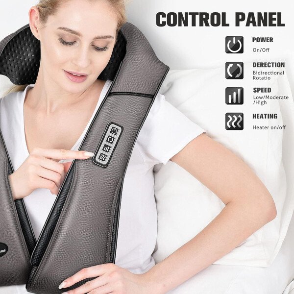 Masajeador de hombros con calor para cuello y espalda, eléctrico, masaje para cuello, espalda, hombro, cintura, pie, masaje completo Shiatsu, regalo de relajación para él, ella, amigo, padre, mamá - Imagen 13