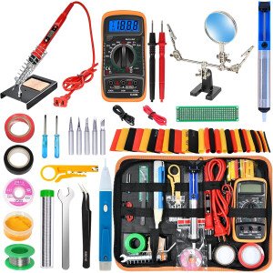 Kit de soldador, pistola de soldadura digital LCD de 80 W con control de temperatura ajustable y diseño termostático de cerámica de calentamiento rápido