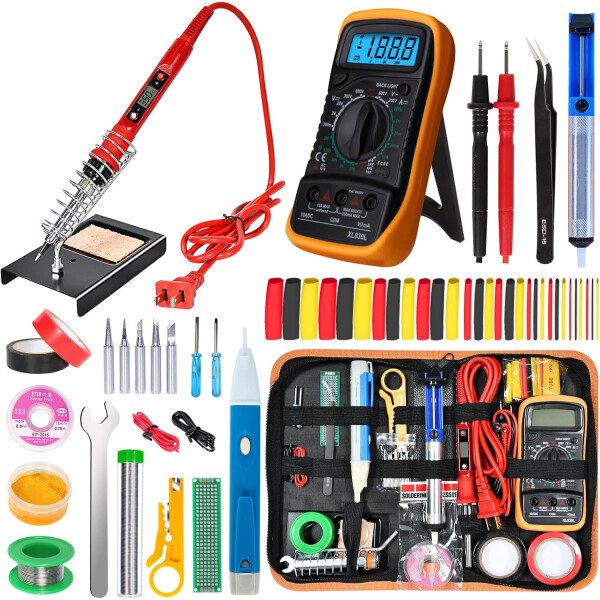 Kit de soldador, pistola de soldadura digital LCD de 80 W con control de temperatura ajustable y diseño termostático de cerámica de calentamiento rápido - Imagen 9