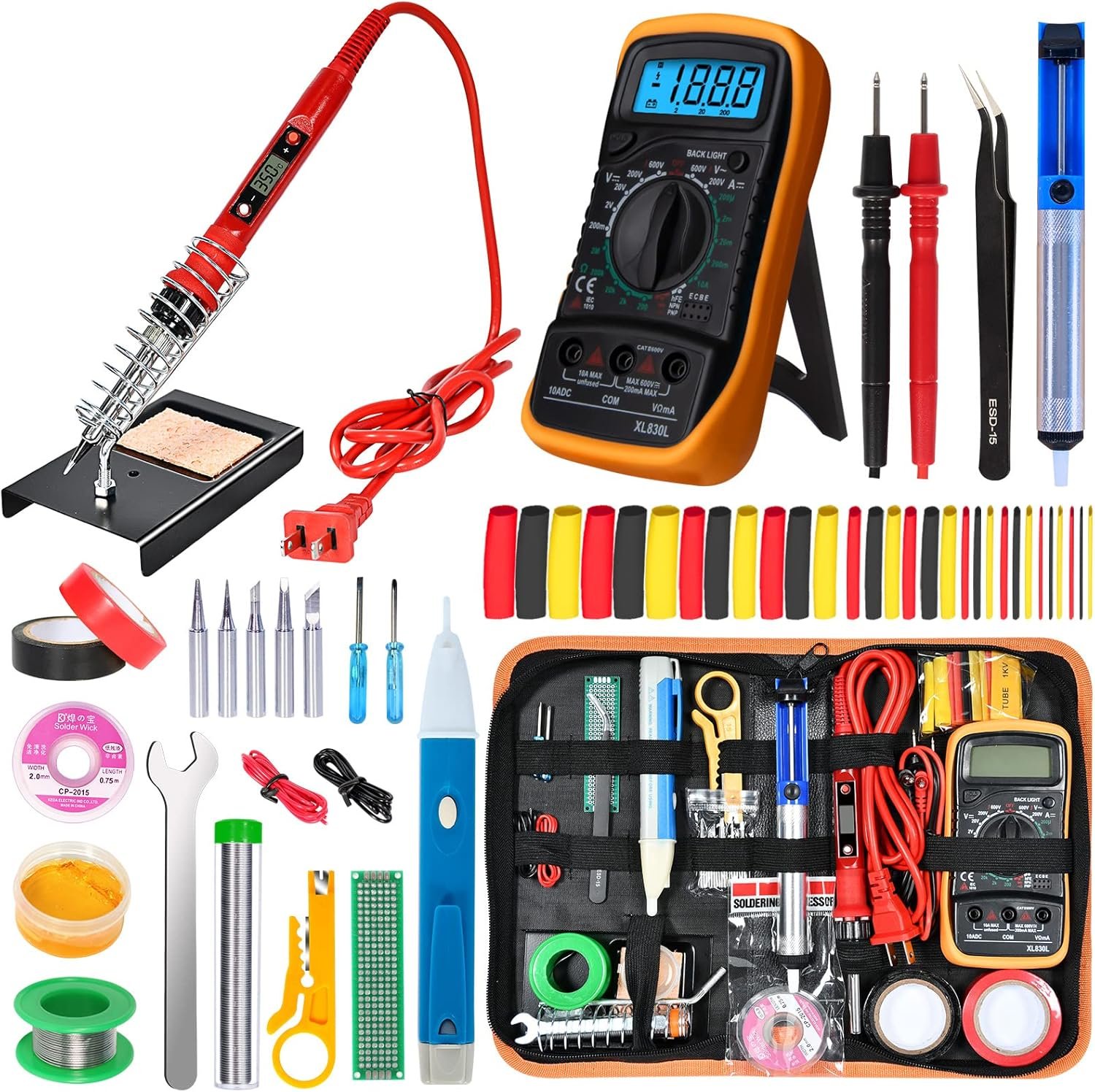Kit de soldador, pistola de soldadura digital LCD de 80 W con control de temperatura ajustable y diseño termostático de cerámica de calentamiento rápido - Imagen 9