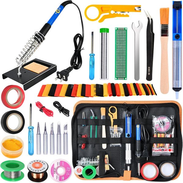 Kit de soldador, pistola de soldadura digital LCD de 80 W con control de temperatura ajustable y diseño termostático de cerámica de calentamiento rápido - Imagen 12