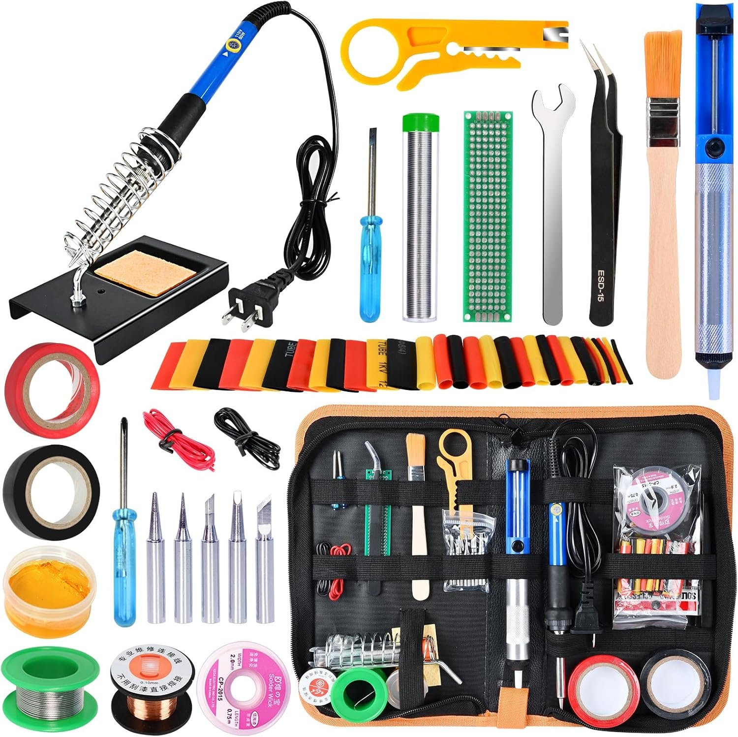 Kit de soldador, pistola de soldadura digital LCD de 80 W con control de temperatura ajustable y diseño termostático de cerámica de calentamiento rápido - Imagen 12