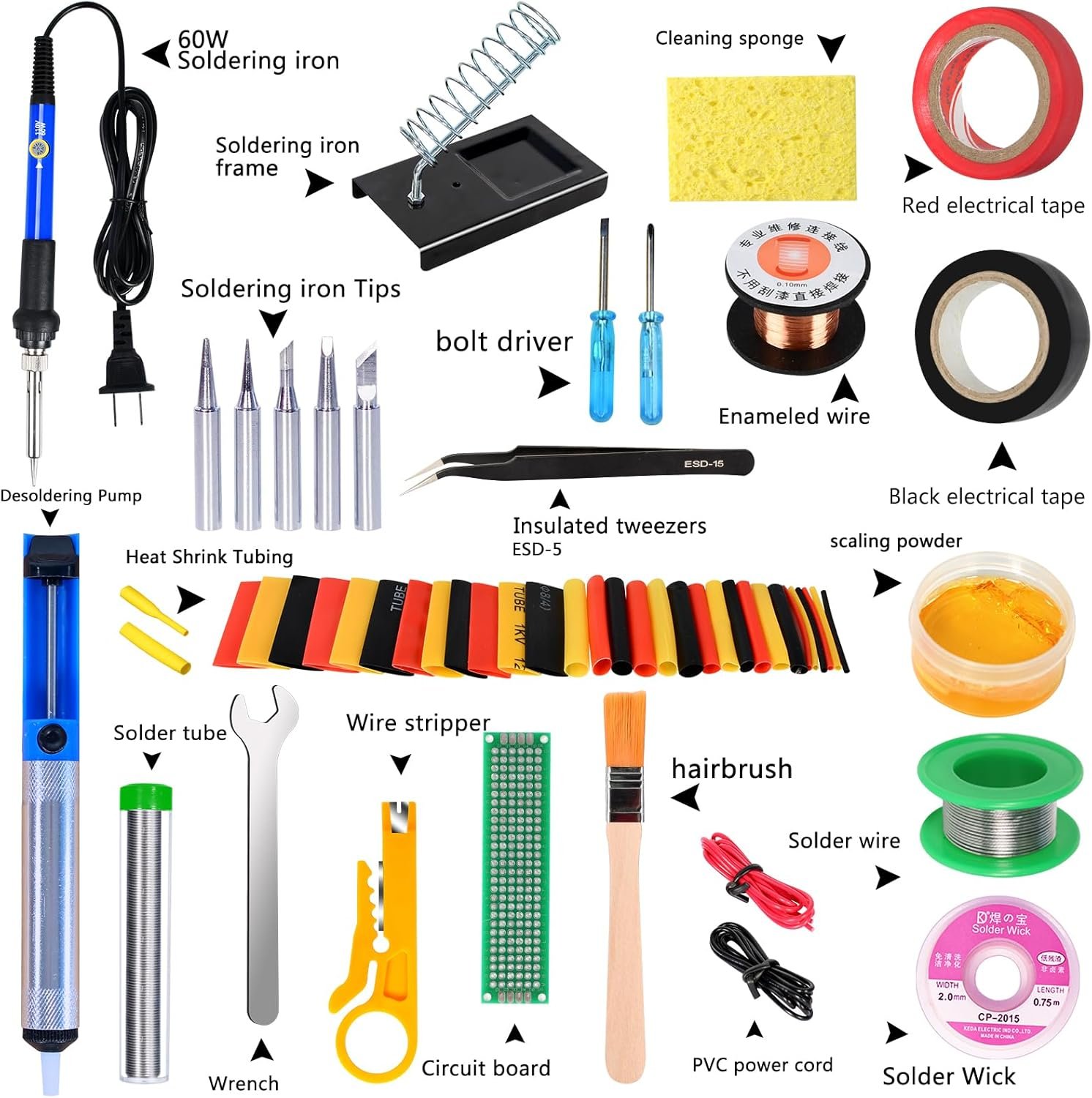 Kit de soldador, pistola de soldadura digital LCD de 80 W con control de temperatura ajustable y diseño termostático de cerámica de calentamiento rápido - Imagen 14