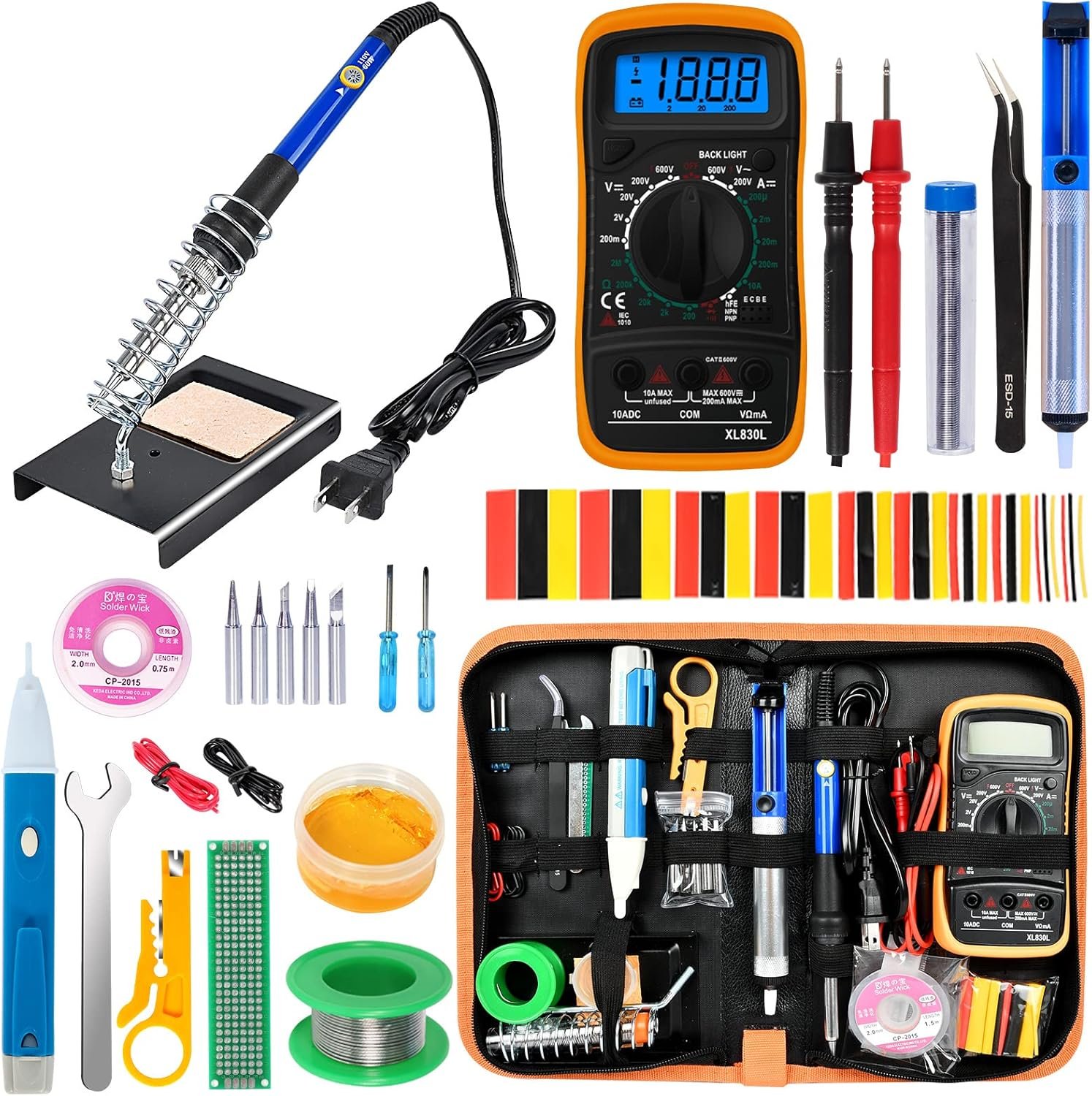 Kit de soldador, pistola de soldadura digital LCD de 80 W con control de temperatura ajustable y diseño termostático de cerámica de calentamiento rápido - Imagen 20