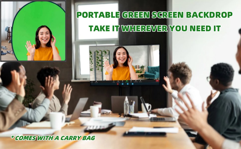 Pantalla verde portátil Backdorp con bolsa de transporte