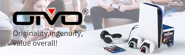 OIVO PS5 Soporte de refrigeración con cargador de controlador y ranuras de juego