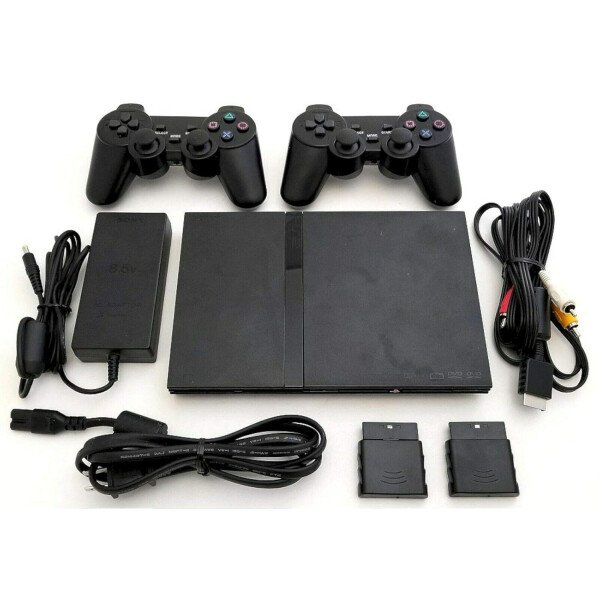Sony PS2 SLIM Game System Gaming Console with 2 WIRELESS CONTROLLERS PLAYSTATION-2 (Renewed) - Imagen 2