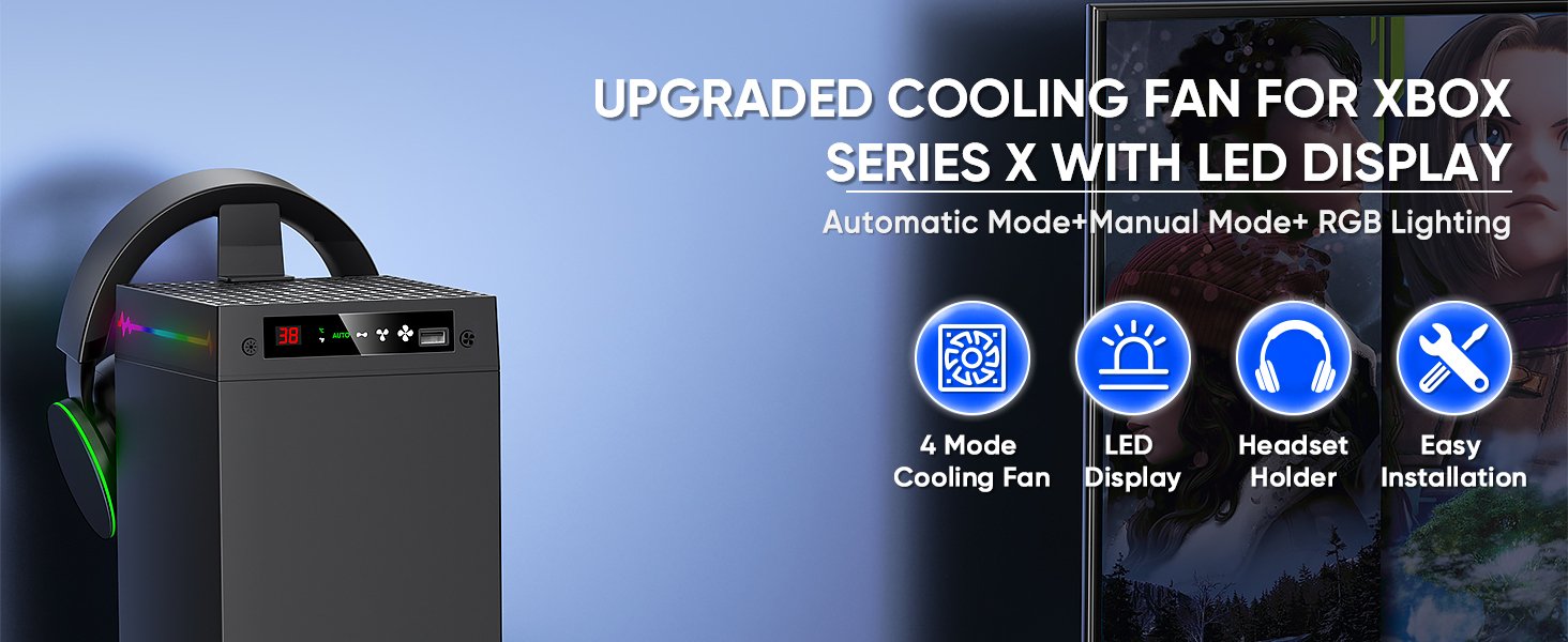 LED display cooling fan for XBOX Series X