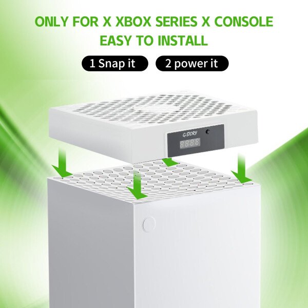 G-STORY Cooling Fan for Xbox Series X with Automatic Fan Speed Adjustable by Temperature, LED Display, High Performance Cooling, Low Noise, 3 Speed 1500/1750/2000RPM (140MM) with RGB LED - Imagen 14