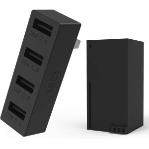 Hub USB 2.0 de 4 puertos para Xbox Series X/S, adaptador de expansión divisor de concentrador USB de alta velocidad compatible con consola Xbox Series X/S