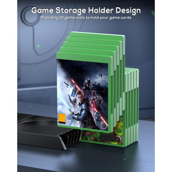 MENEEA Cooling Fan & Charging Stand for Xbox Series X Console & Controller,Vertical Cooler System Dual Charger Station Dock Accessories with 2 x 1400mAh Rechargeable Battery for Xbox Series X - Imagen 7
