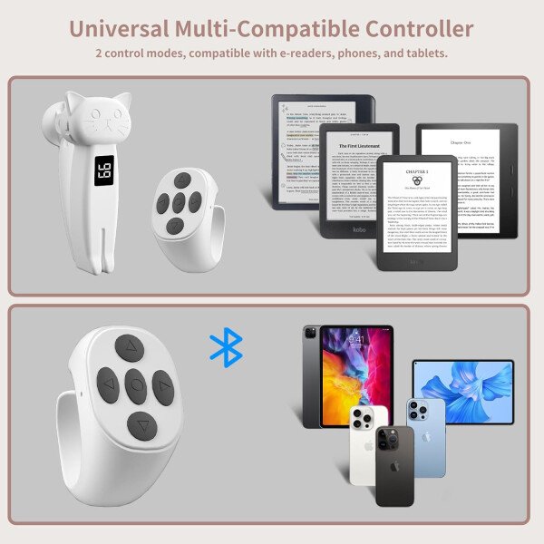 Turner de página de control remoto para Kindle, accesorio de lector de libros electrónicos (blanco) - Imagen 5