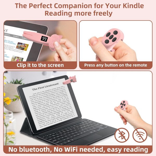 Turner de página de control remoto para Kindle, accesorio de lector de libros electrónicos (blanco) - Imagen 11
