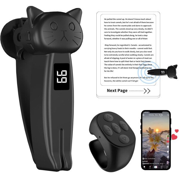 Turner de página de control remoto para Kindle, accesorio de lector de libros electrónicos (blanco) - Imagen 15